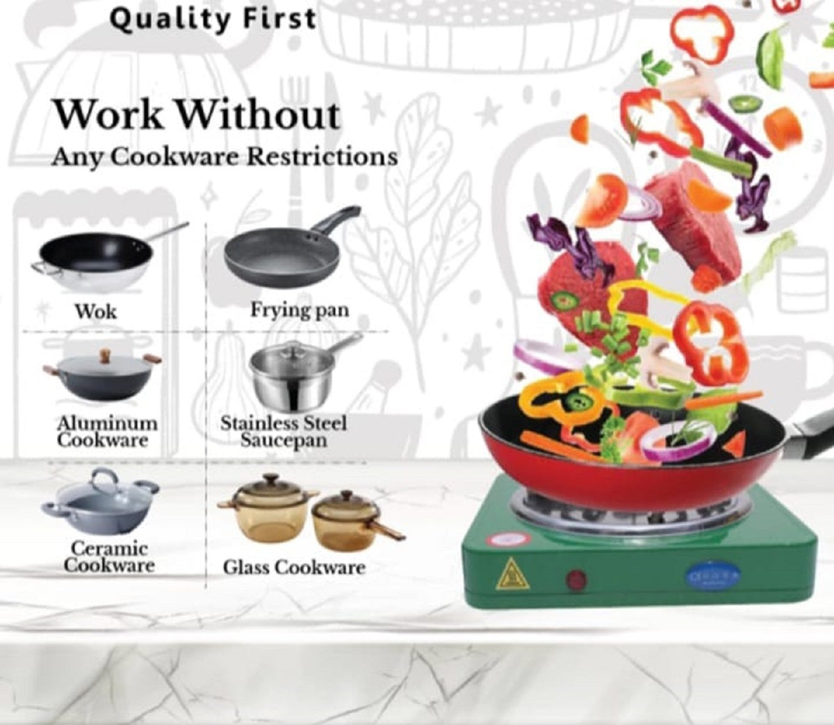 Electric Cooking Stove (Red)